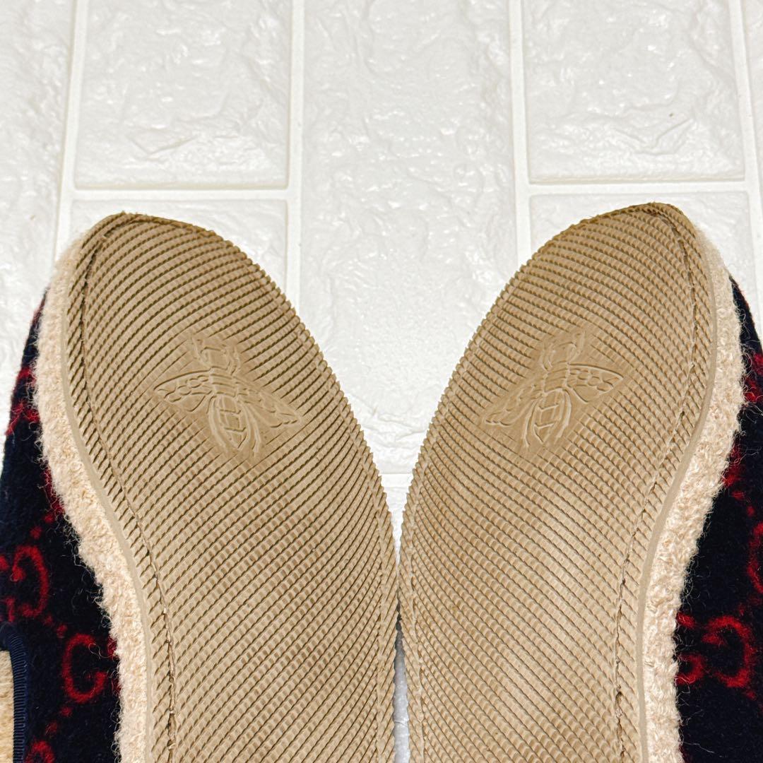 avi　極美品✨GUCCI ムートンシューズ　GG柄×ホースビット　ボア