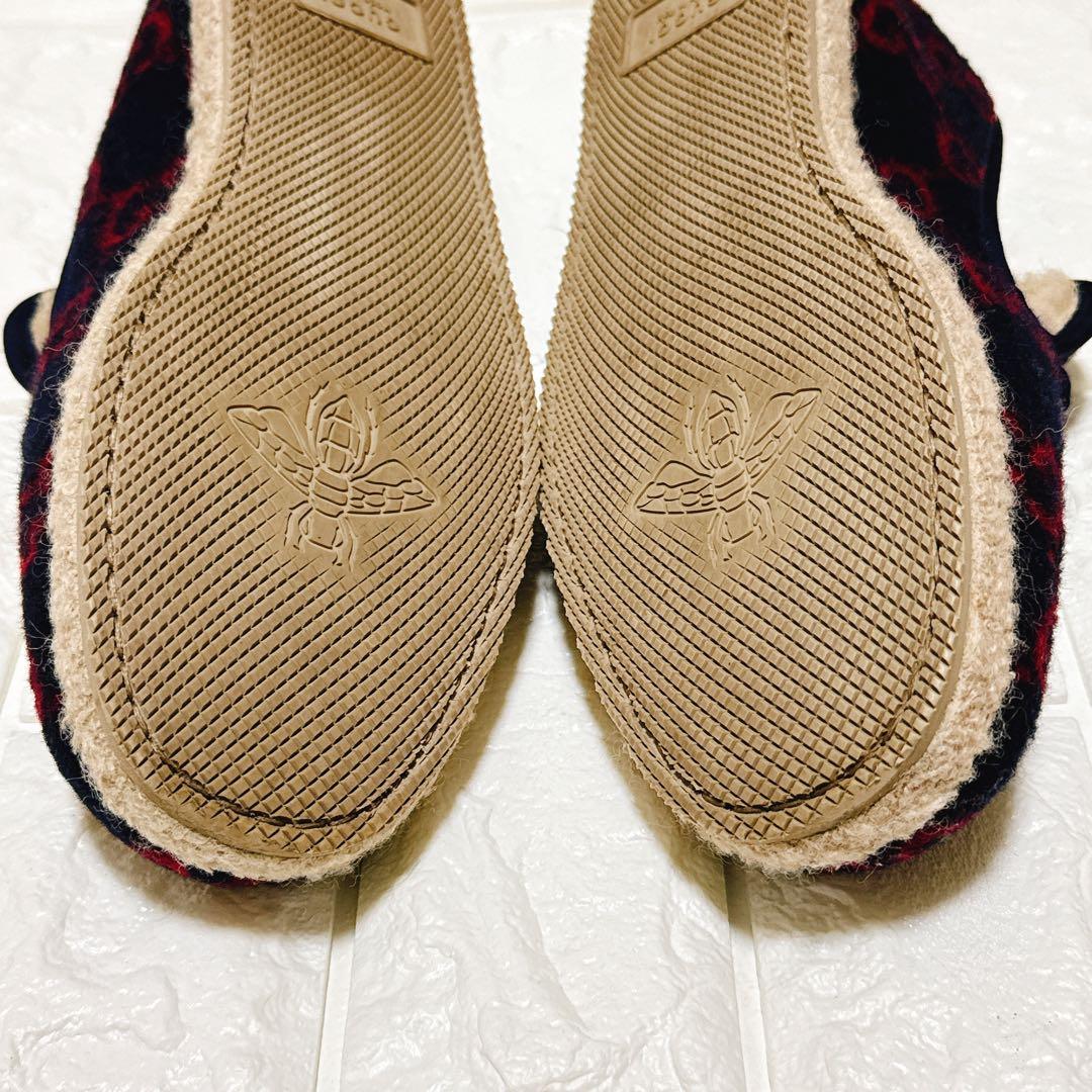 avi　極美品✨GUCCI ムートンシューズ　GG柄×ホースビット　ボア