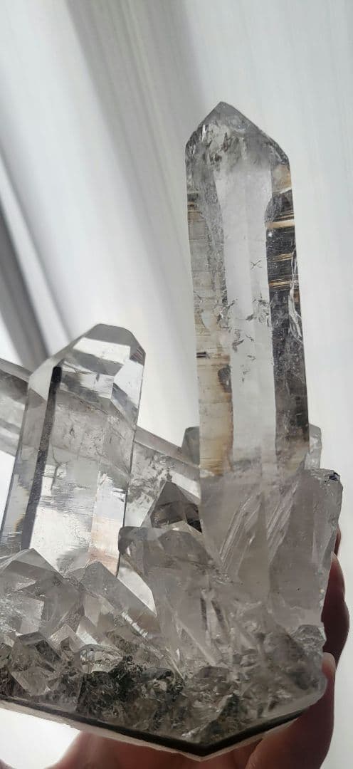 ！ヒマラヤ水晶 インド希少 マニハール水晶原石クラスター透明感抜群！