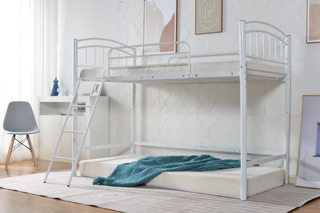 ロフトベッド パイプベッド シングル ベッド 収納付き 二段ベッド 階段付き耐震