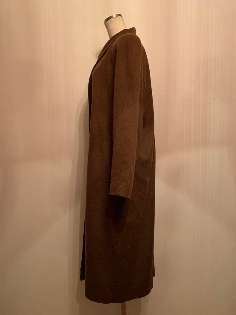 高等級 カシミヤ100% ロングコート ブラウン