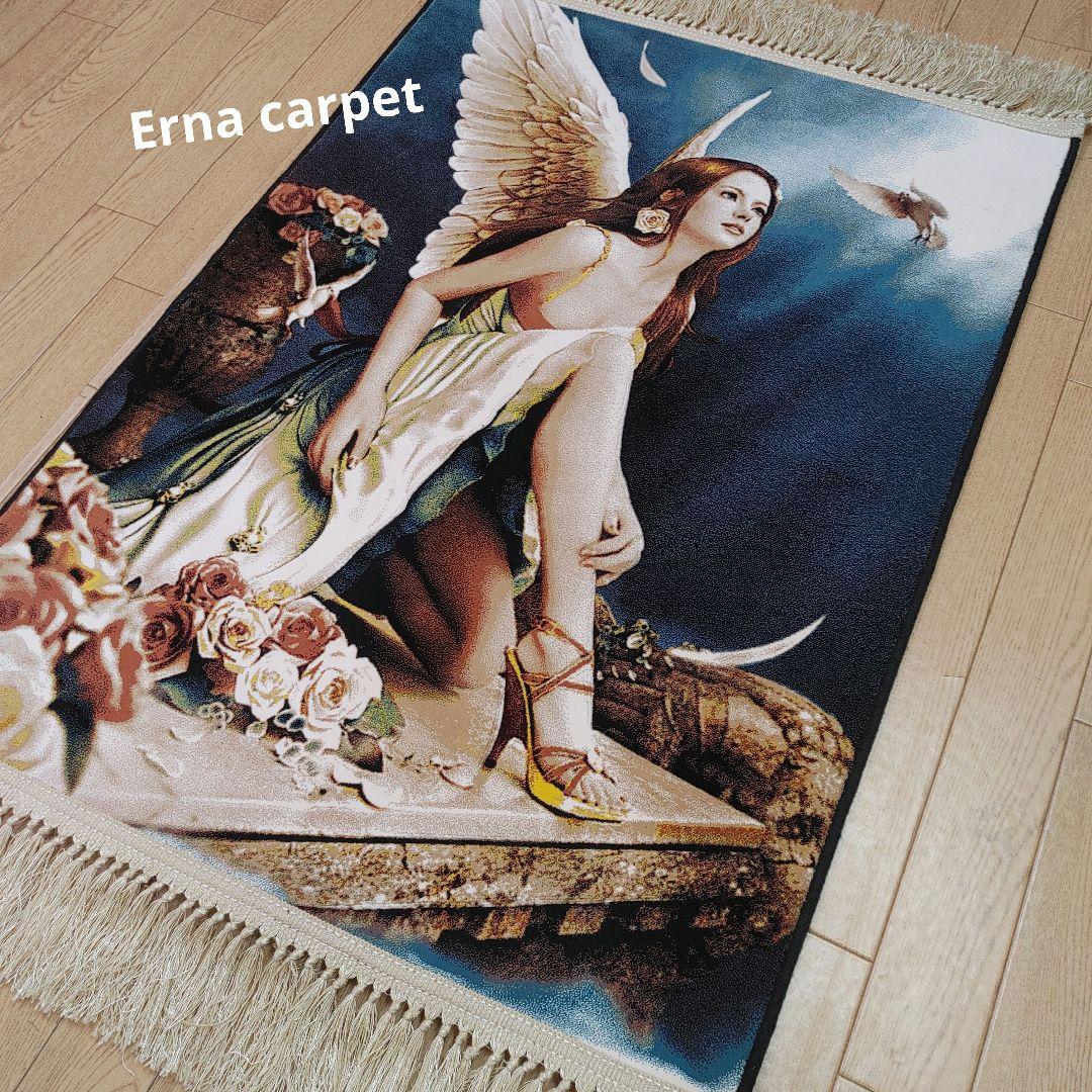 新品 機械織り ペルシャ絨毯 絵画絨毯 100x70 タペストリー 　エンジェル