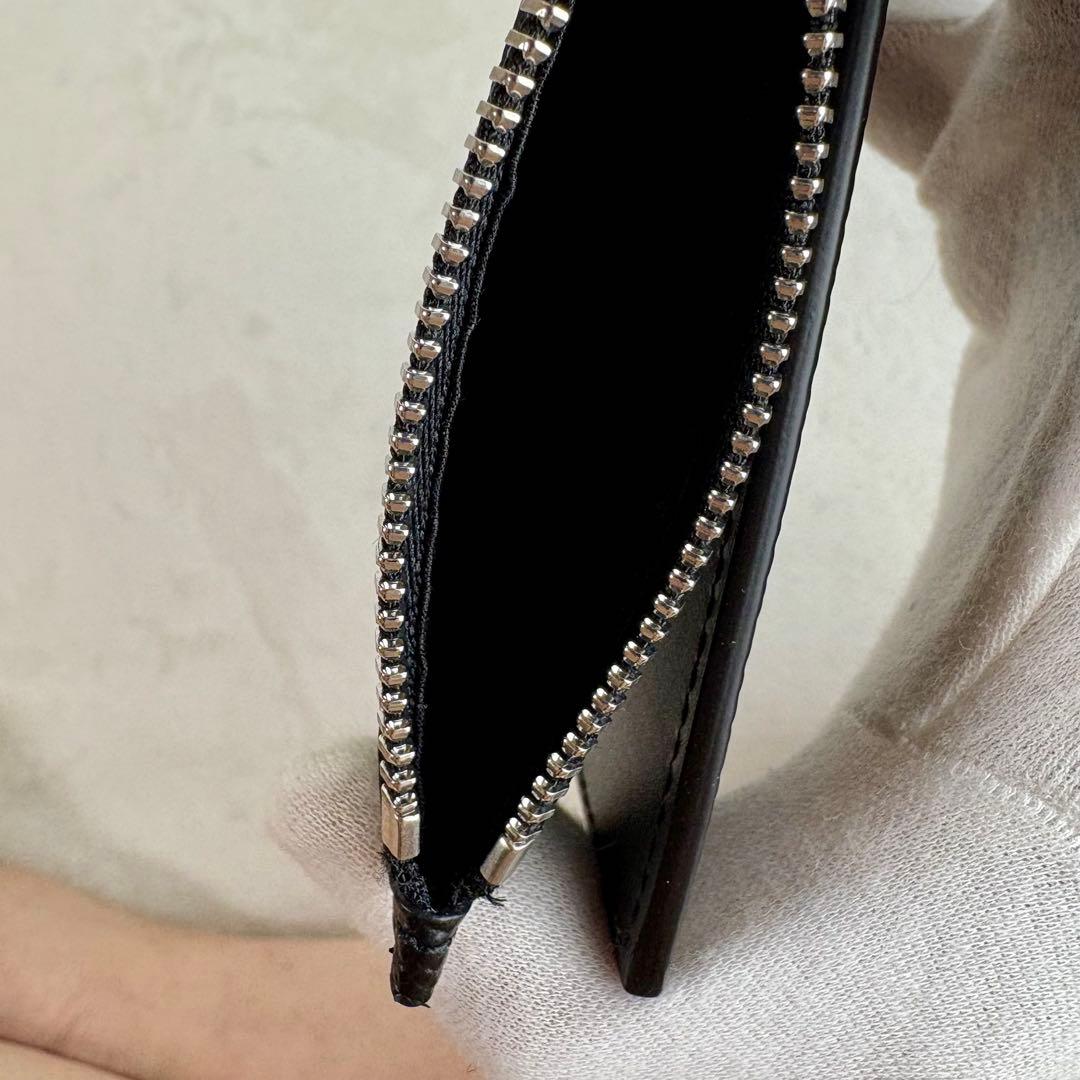 未使用　メゾンマルジェラ　マネークリップ　小銭入れ付き　レザー　黒