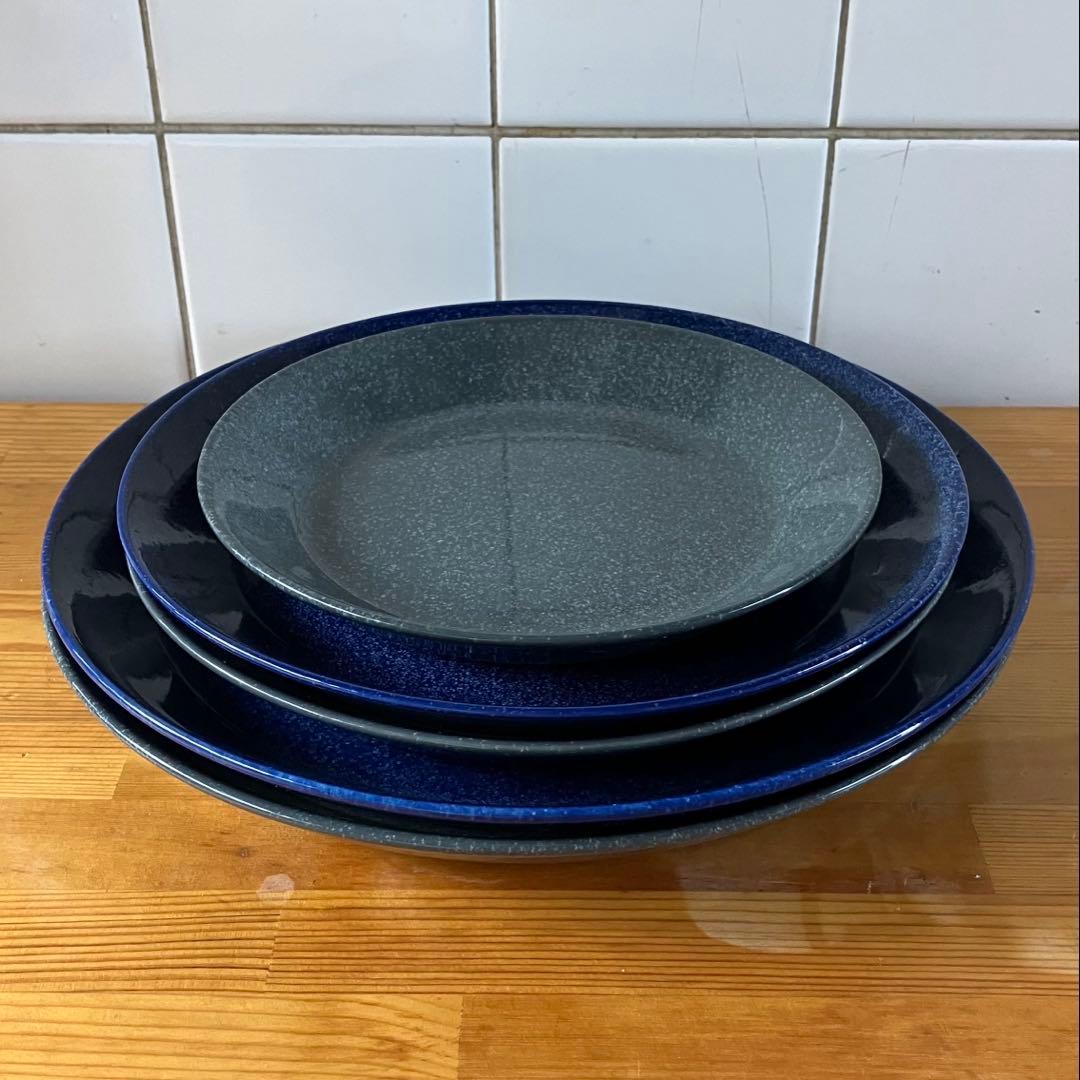 イッタラ ティーマ ドッテドグレー　ドッテドブループレート　セット