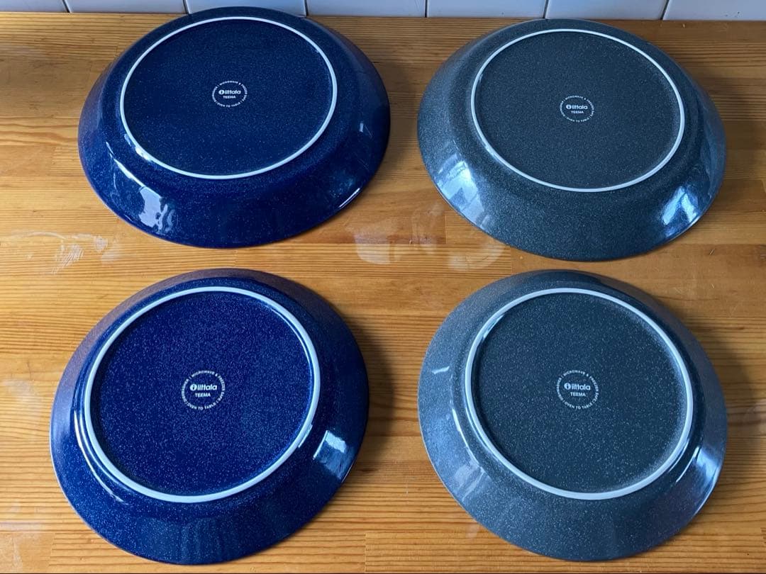 イッタラ ティーマ ドッテドグレー　ドッテドブループレート　セット