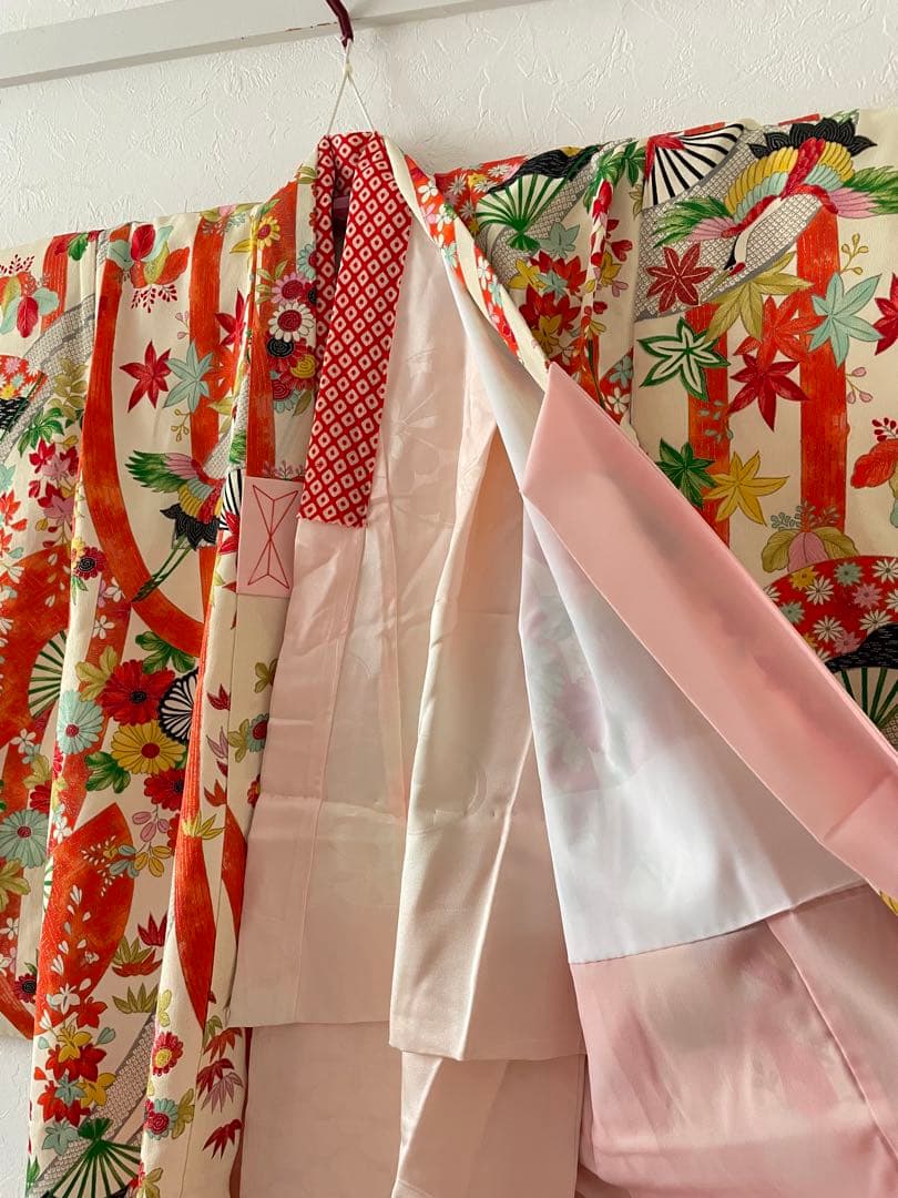 七五三 アンティークお着物セット　小柄な7歳さん　6歳　作り帯コーデ　髪飾り付き