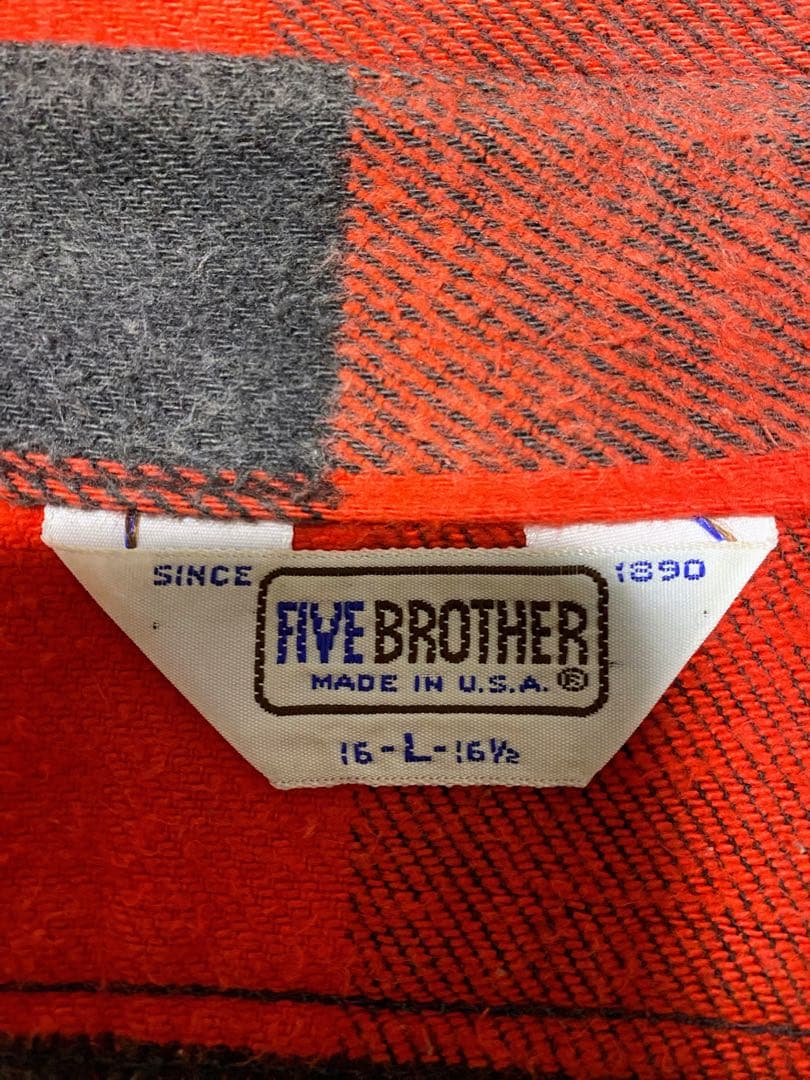 ★雰囲気抜群‼️神サイズ★80s USA製 FIVEBROTHER ヘビネル 赤黒