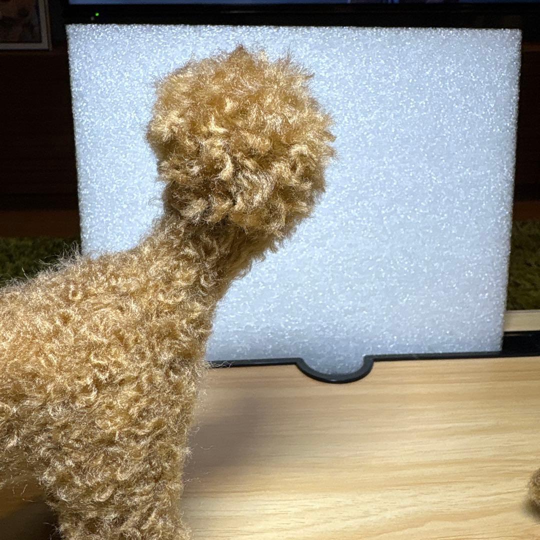 羊毛フェルト 毛糸 トイプードル（レッド）大きめ❣️23cm