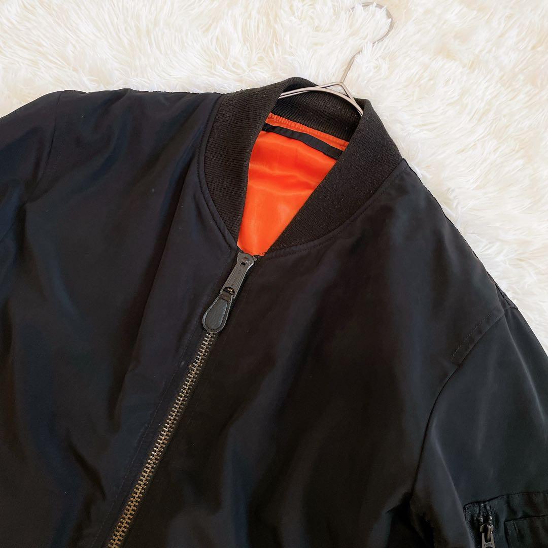 XLサイズ✨AVIREX MA-1 フライトジャケット 背面ビッグロゴ ブラック