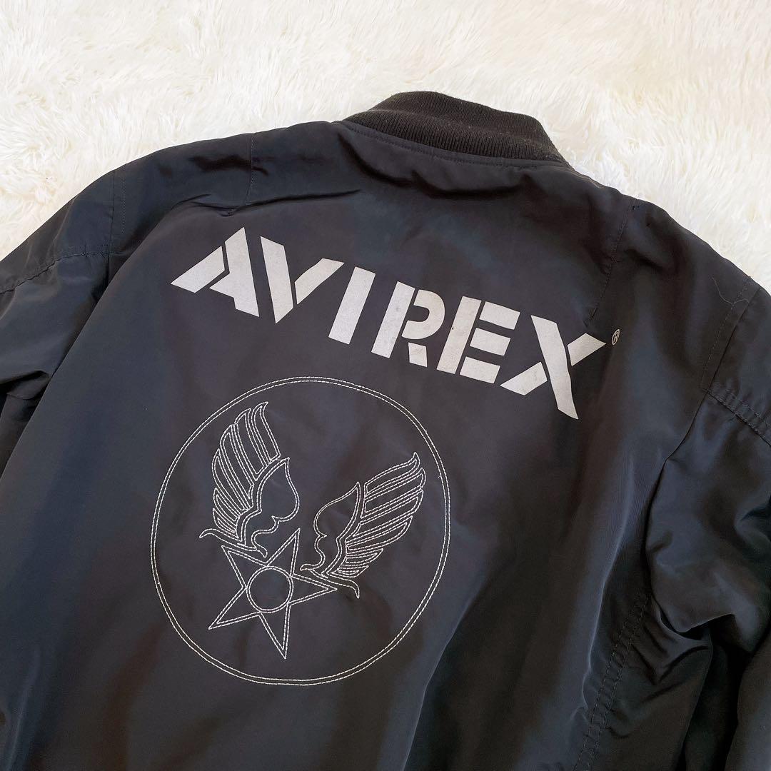XLサイズ✨AVIREX MA-1 フライトジャケット 背面ビッグロゴ ブラック