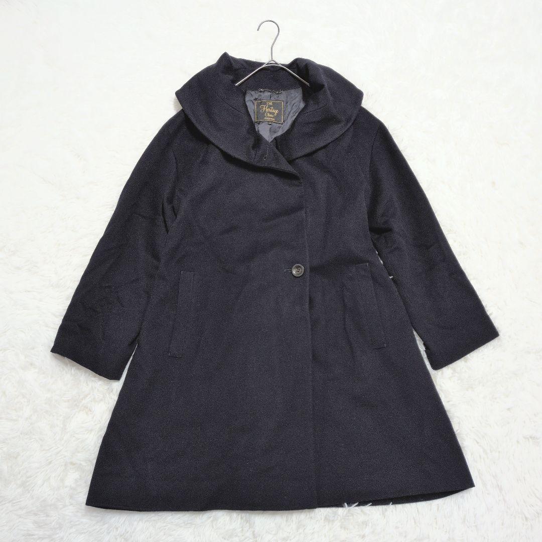 m*u様 23区 ショールカラー 大きいサイズ44 ロロピアーナ生地使用 ウール