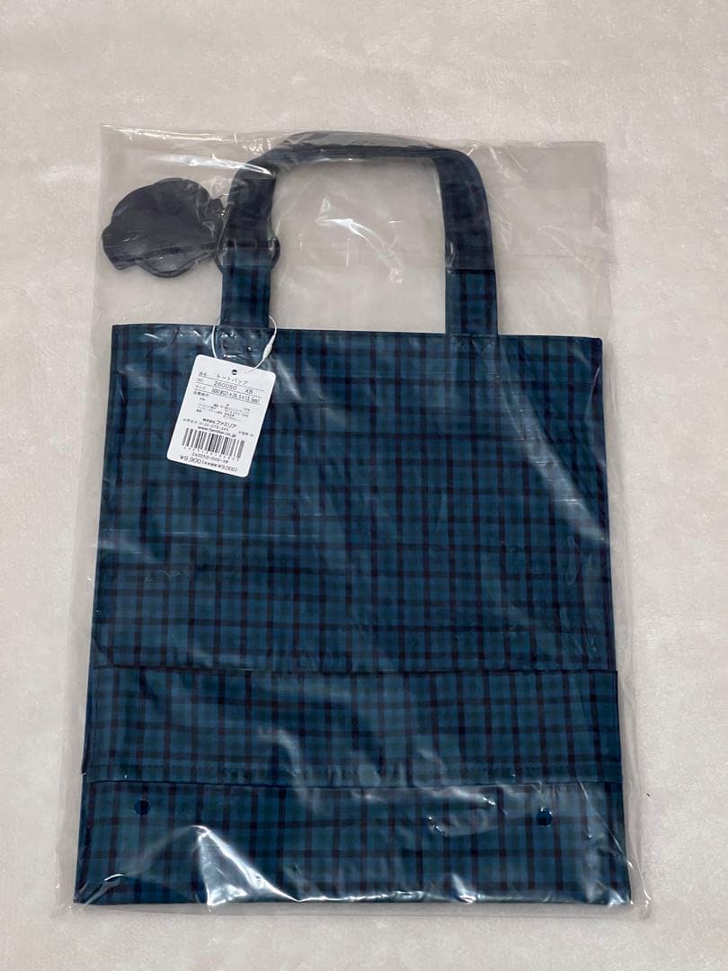 familiar　ファミリア　トートバッグ　チェック　青　大