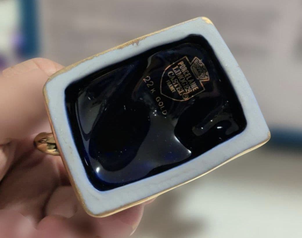 リモージュ　カステル　陶磁器　馬の置物　コバルトブルー　22K金塗装 ビンテージ