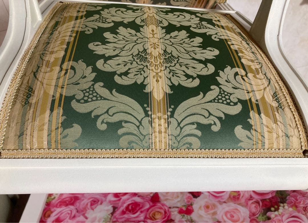 IDC大塚家具 デカペ仕上げ Bianco椅子 緑 アームチェア 一人用