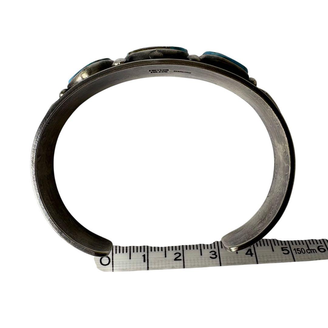 FRITSON TOLEDO作　ナバホ族 ターコイズ スタンプワーク　バングル