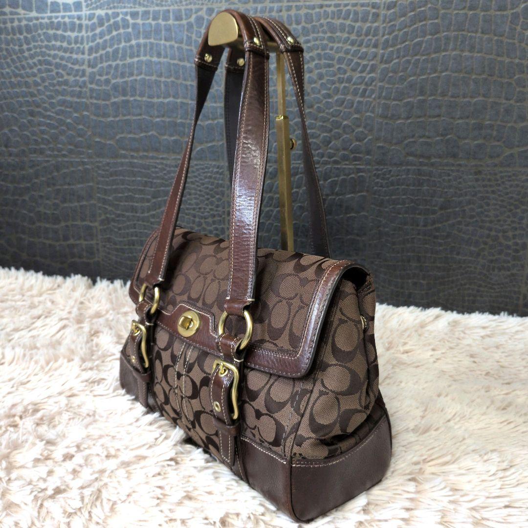 【希少】Vintage Coach Tote Bag Turn Lock Y2K