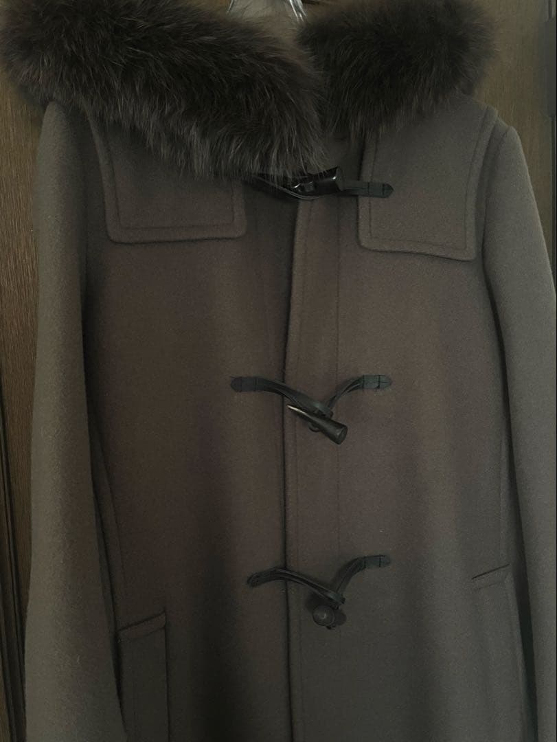 ファー付きグレーダッフルコート