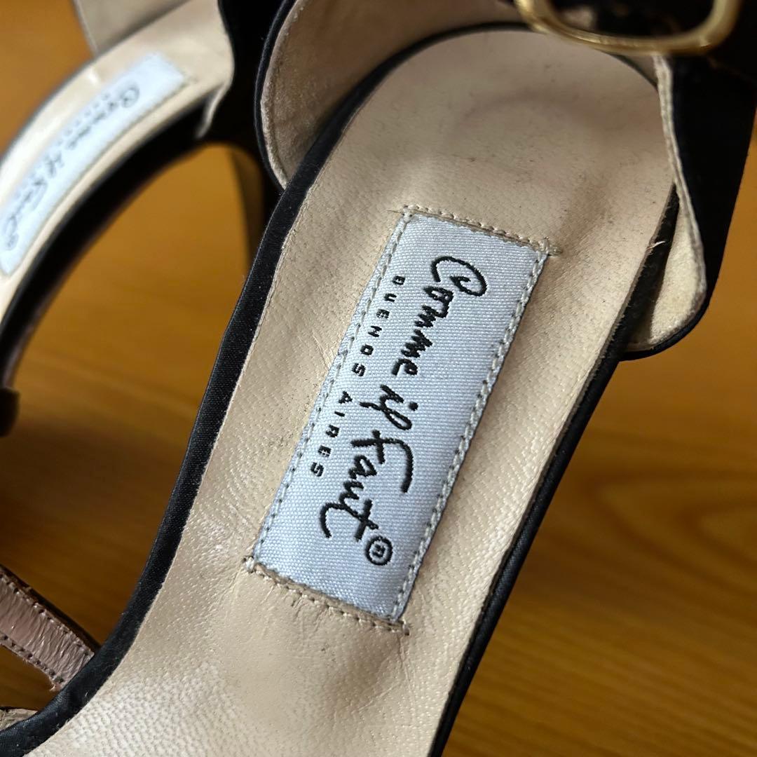 コムイルフォー アルゼンチンタンゴシューズ　オープントゥ 黒レース 38