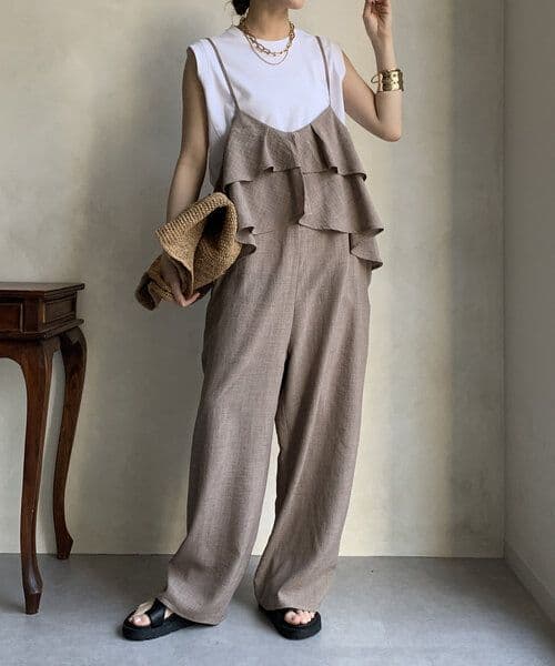 新品　タグ付　フリルビスチェキャミサロペット