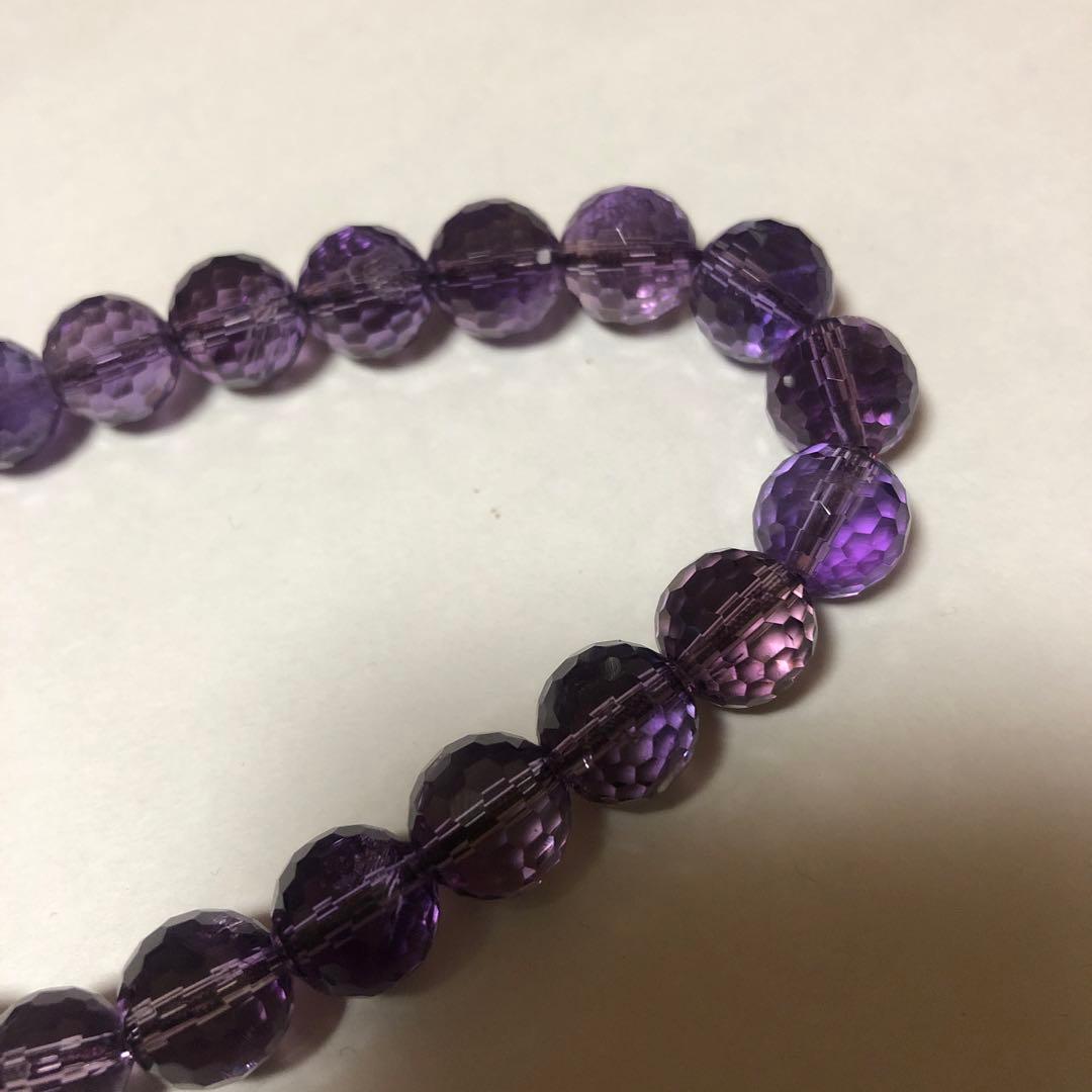ローズアメジスト　128面カット　念珠