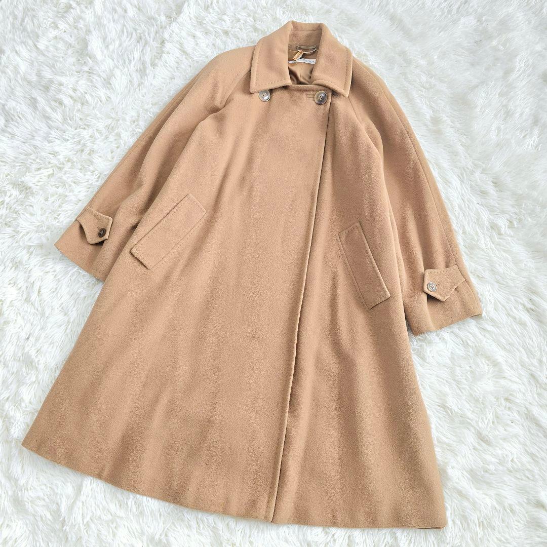 MaxMara✨カシミヤ100% 白タグ ベージュ ステンカラー ロングコート