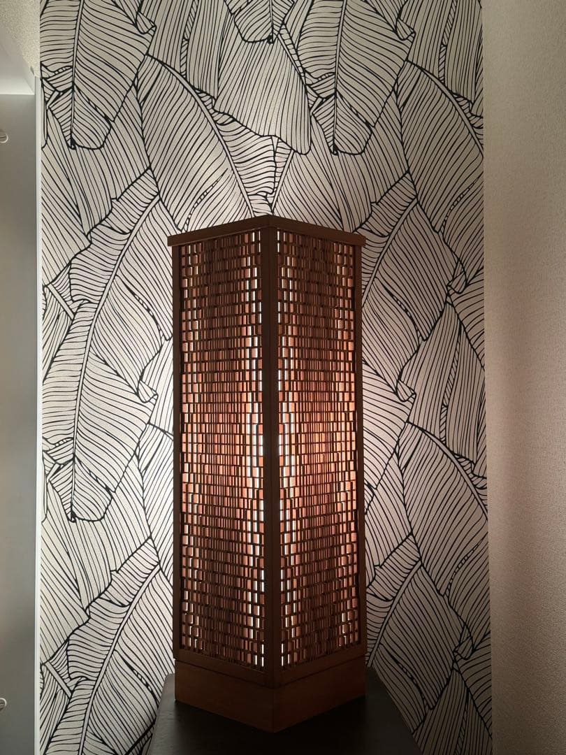 南部細目組紋様組子細工　行燈フロアライト