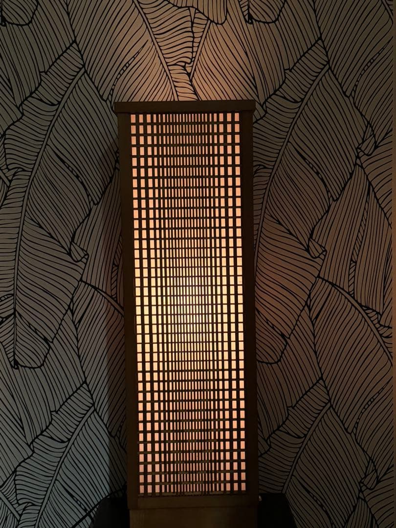 南部細目組紋様組子細工　行燈フロアライト