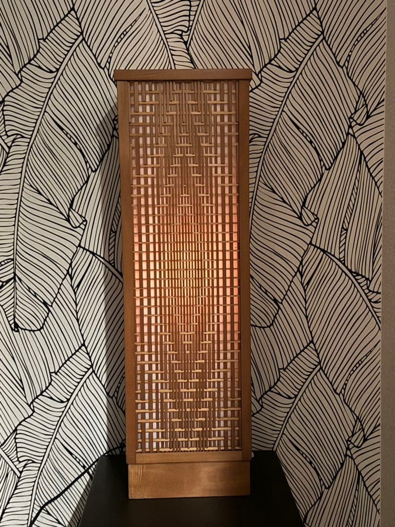 南部細目組紋様組子細工　行燈フロアライト