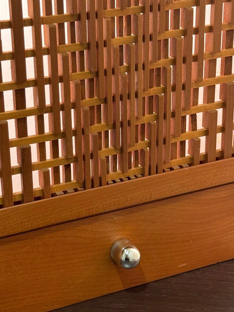 南部細目組紋様組子細工　行燈フロアライト