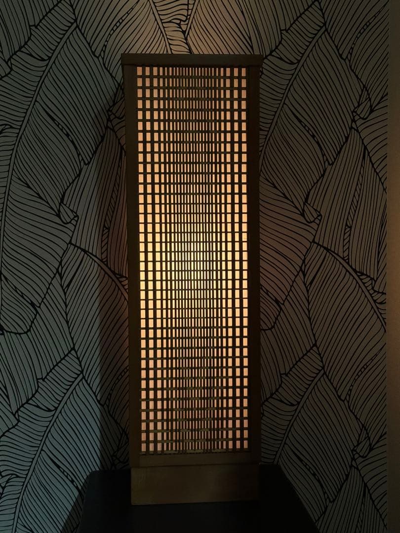 南部細目組紋様組子細工　行燈フロアライト