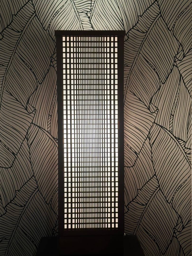 南部細目組紋様組子細工　行燈フロアライト