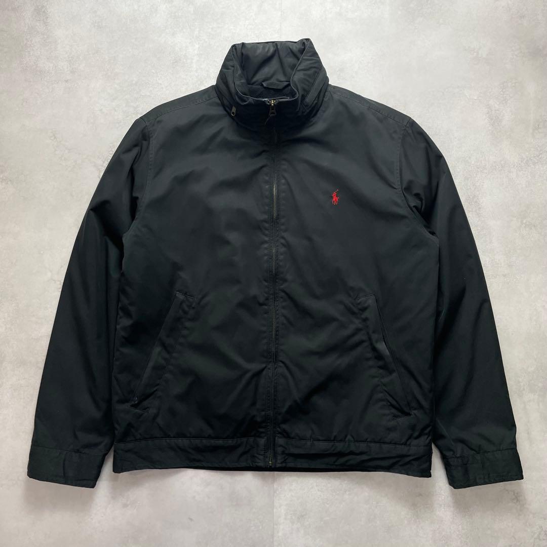 希少✨90s ポロラルフローレン スイングトップ 裏ボア ポニー刺繍 黒 M相当