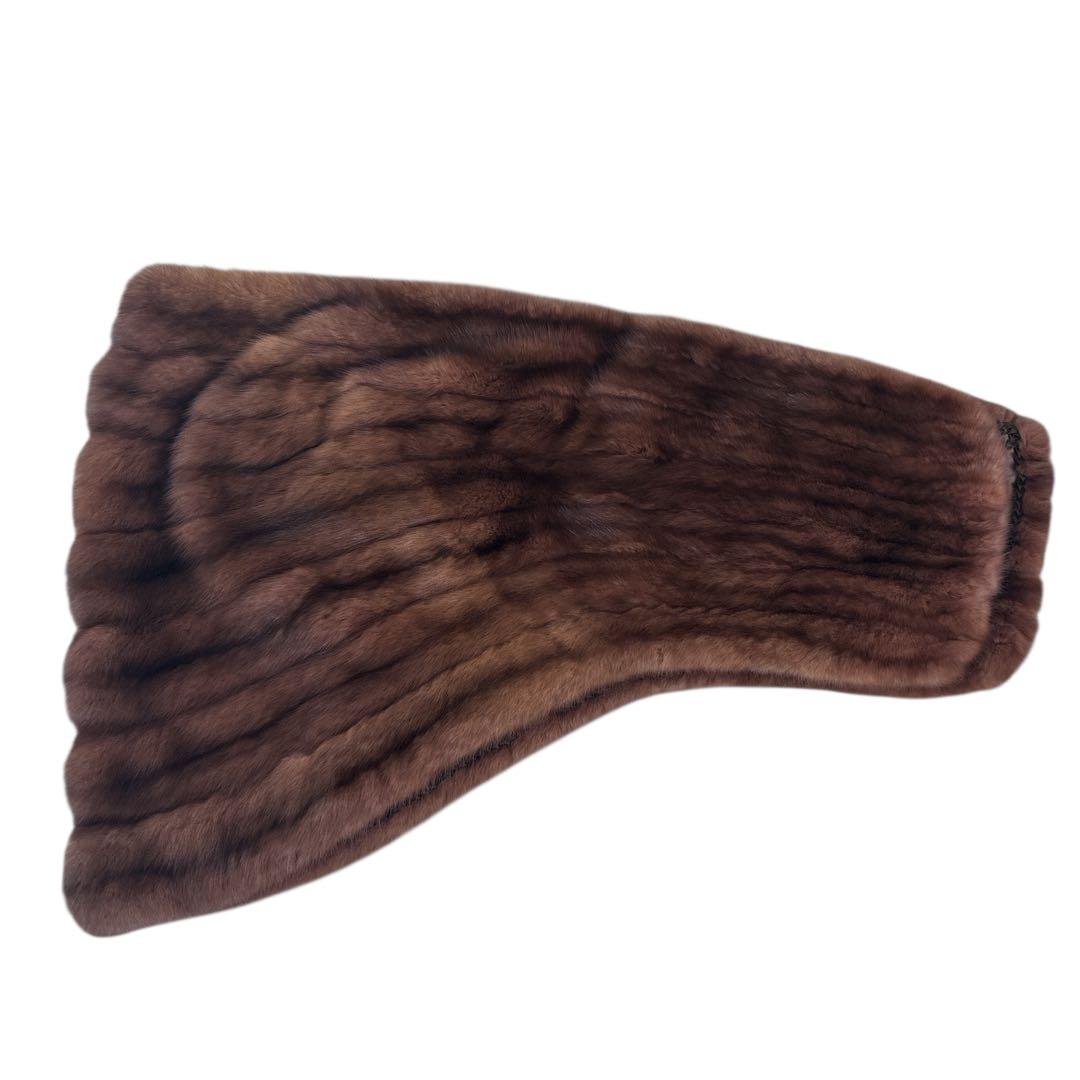 【極美品】リアルセーブルファー　ショール　ストール　大判　ブラウン　レディース