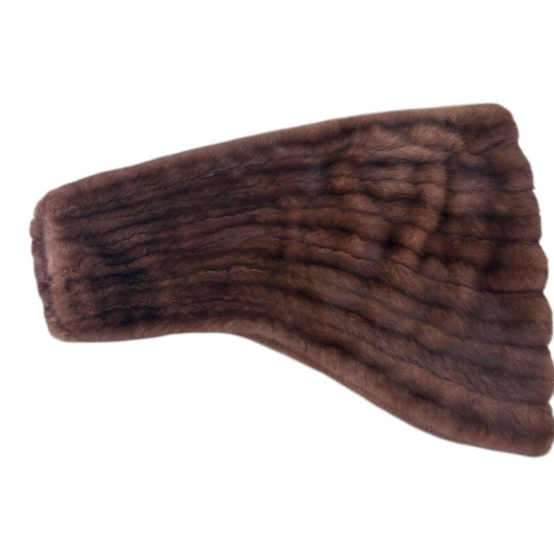 【極美品】リアルセーブルファー　ショール　ストール　大判　ブラウン　レディース