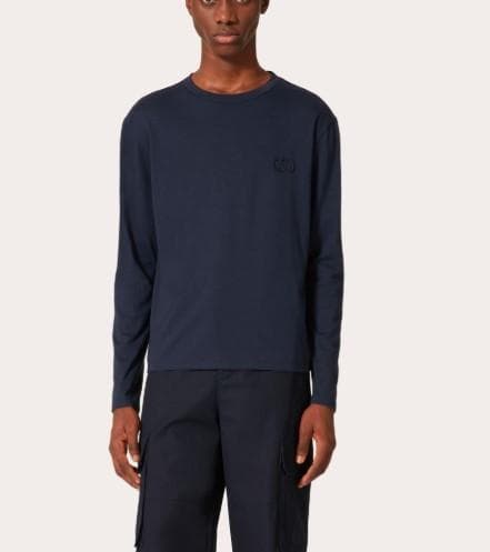 Valentino ヴァレンティノ Vロゴ パッチ 長袖 Tシャツ ロンT