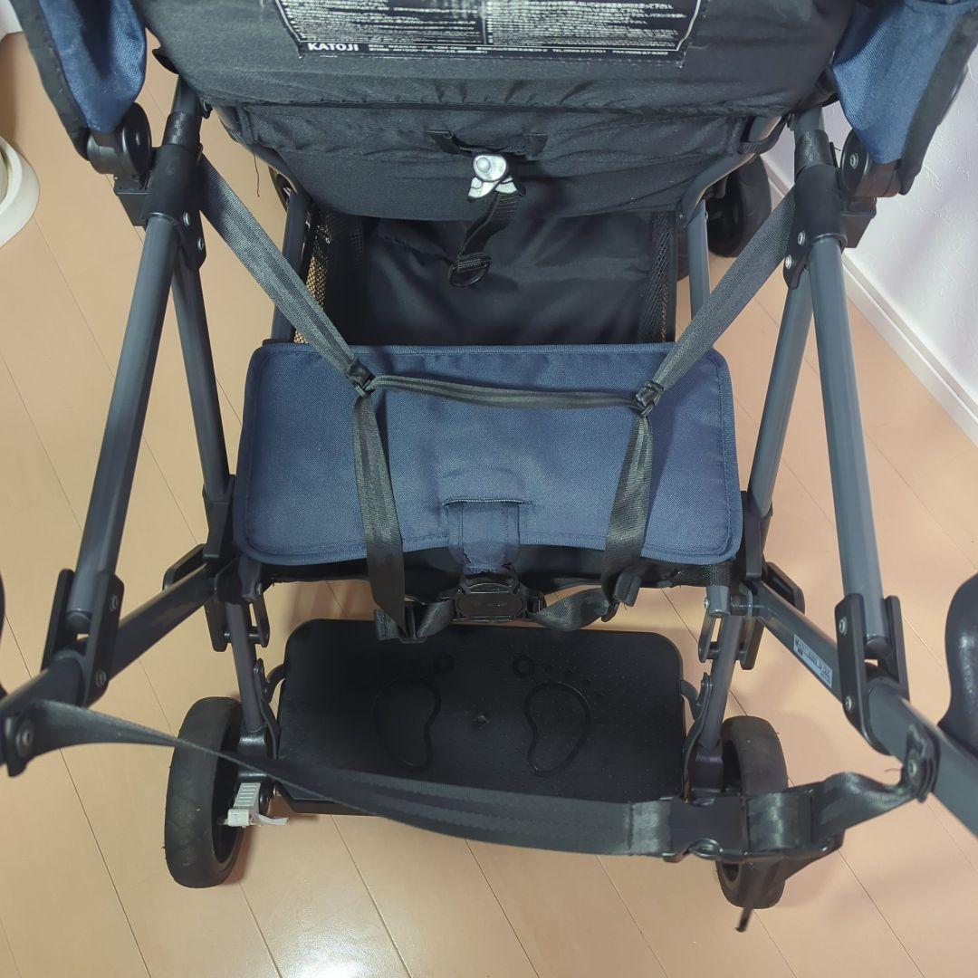 KATOJI 2人でGO 2人乗りベビーカー ネイビー 41911 兄弟 姉妹