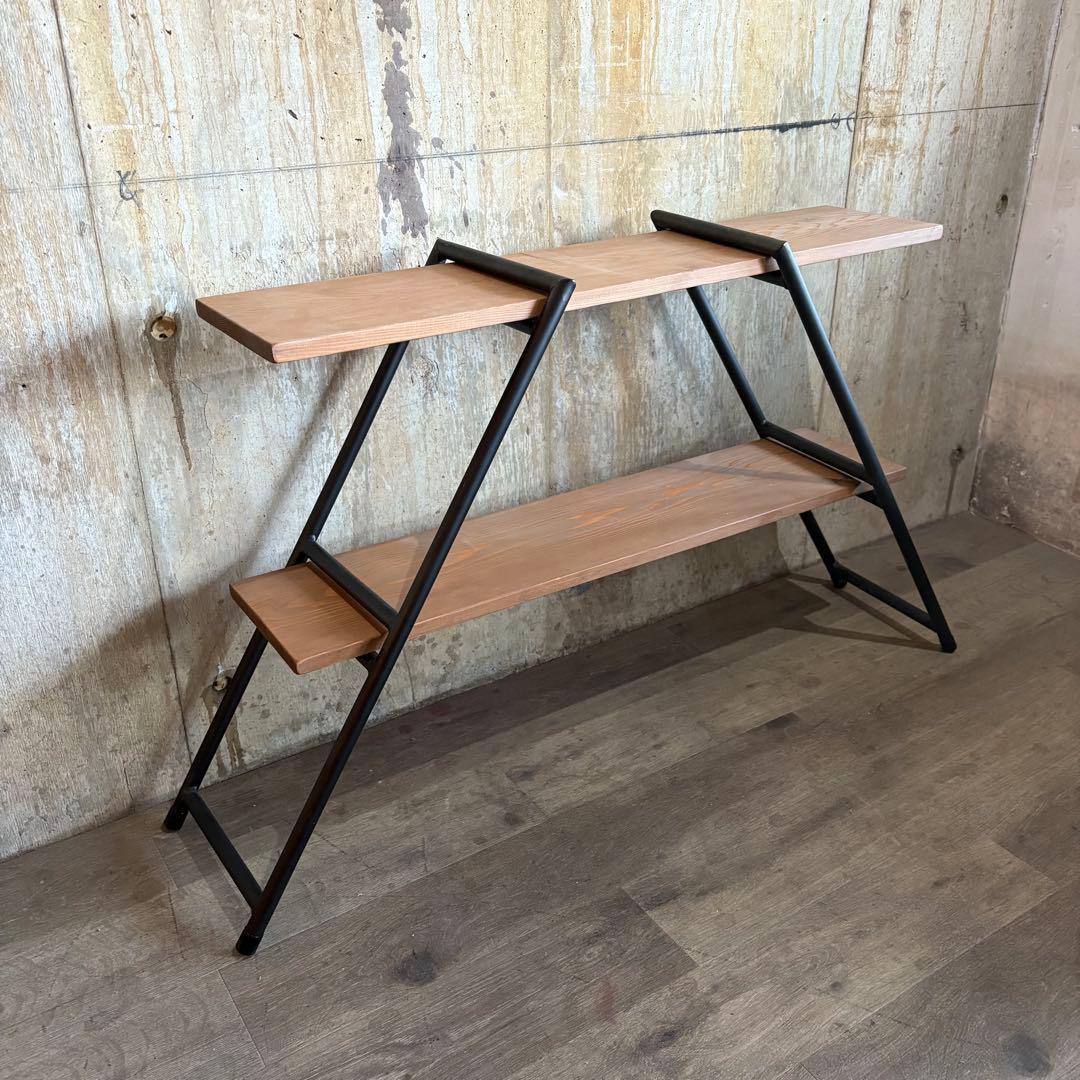 A-studio アイアン×木材　インダストリアル　オープンシェルフ　2段