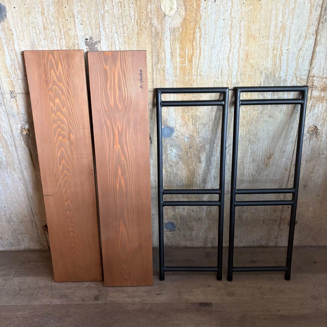 A-studio アイアン×木材　インダストリアル　オープンシェルフ　2段