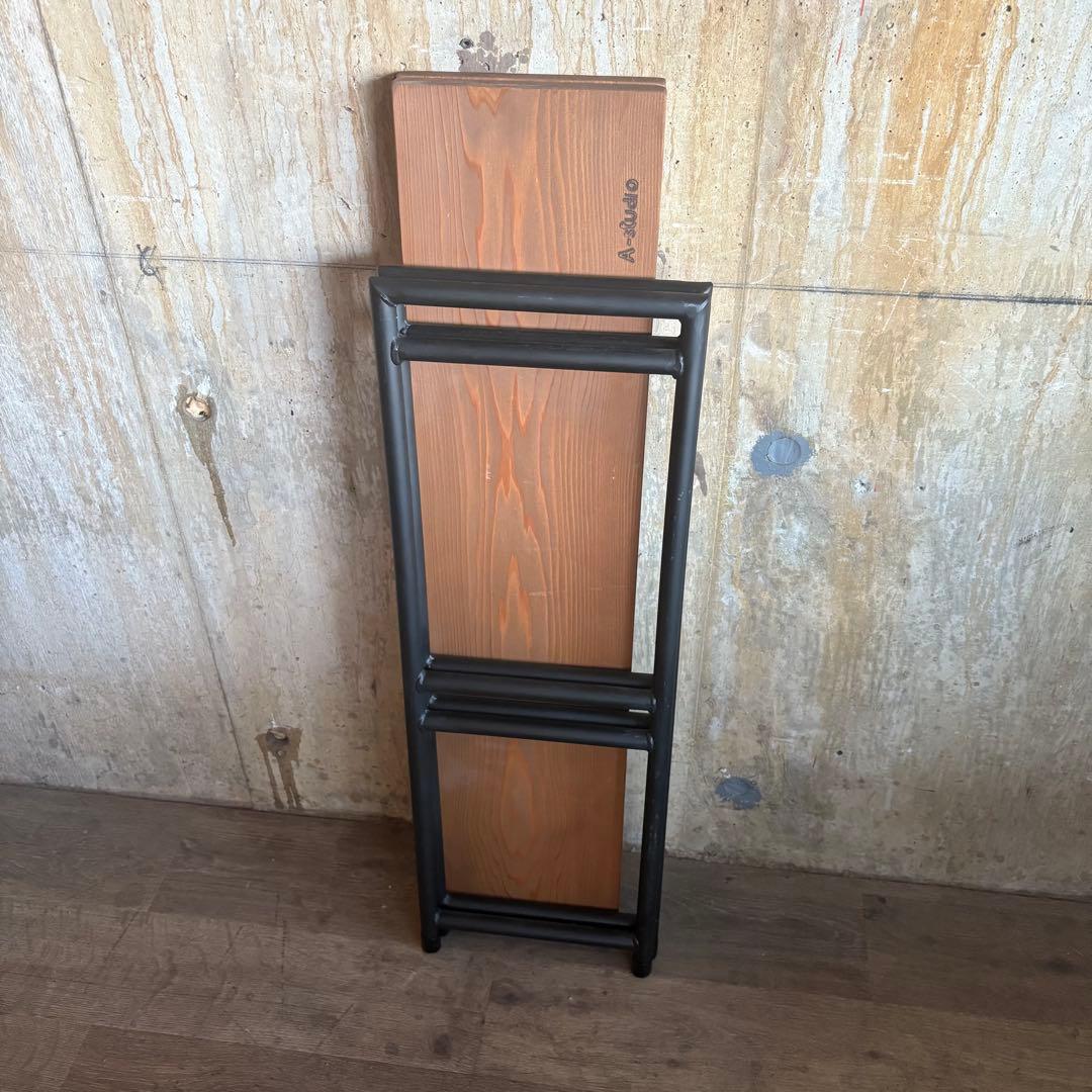 A-studio アイアン×木材　インダストリアル　オープンシェルフ　2段