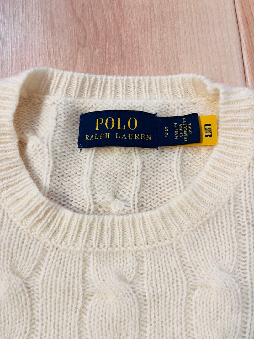 Ralph Lauren 現行タグ QR カシミヤ混 ケーブル ニット S