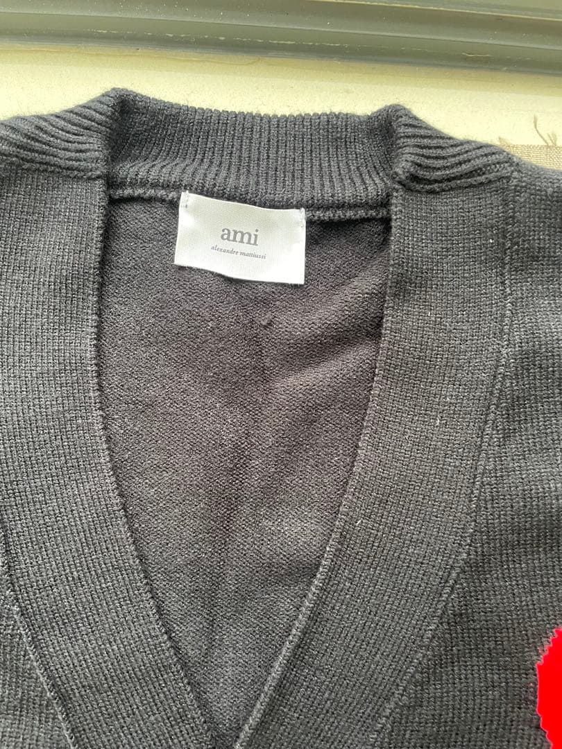 AMI paris ハート刺繍 黒 カーディガン Mサイズ