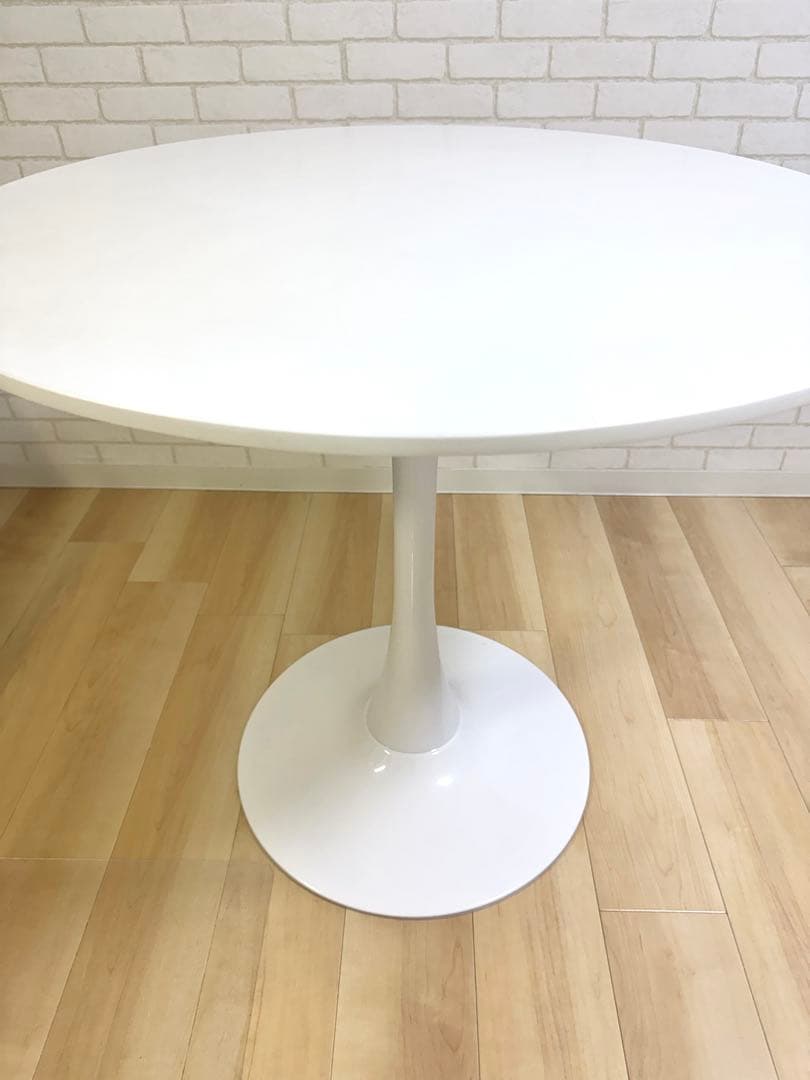 80センチ ダイニングテーブル 丸 ホワイト 北欧風 一本脚 白 カフェテーブル
