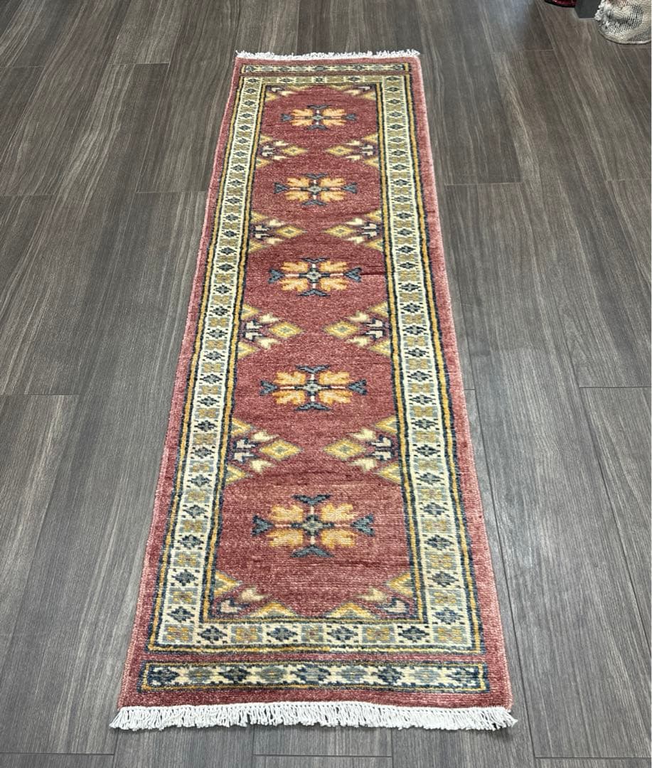 53cmx171cm 廊下敷き手織り絨毯上がりかまちファインウールラグランナー