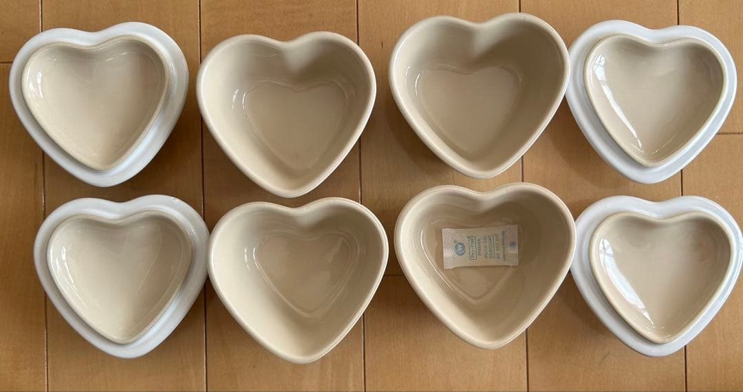 ル・クルーゼ　ラムカン・ダムール (S・フタ付き) ホワイトラスター　4個セット