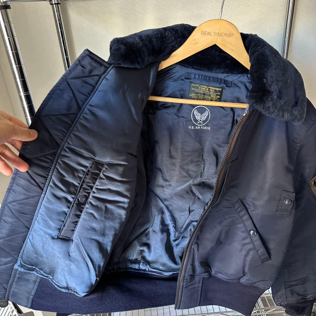 Sサイズ50s復刻ネイビー フライトジャケット TYPE B-15C青い