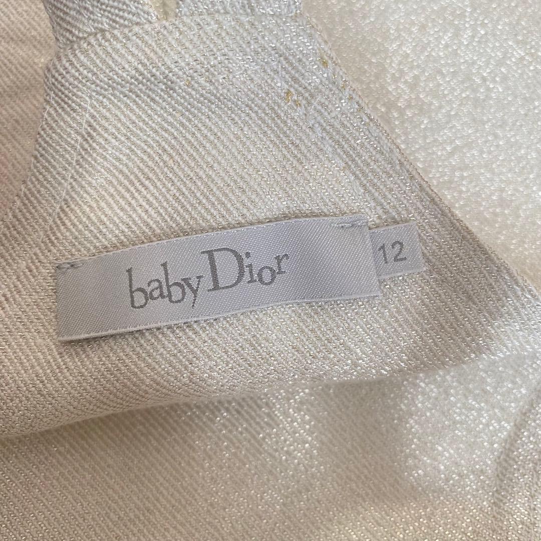 【ベビーディオール】ロゴ　サロペット　ジャンパースカート　グリッター　デニム