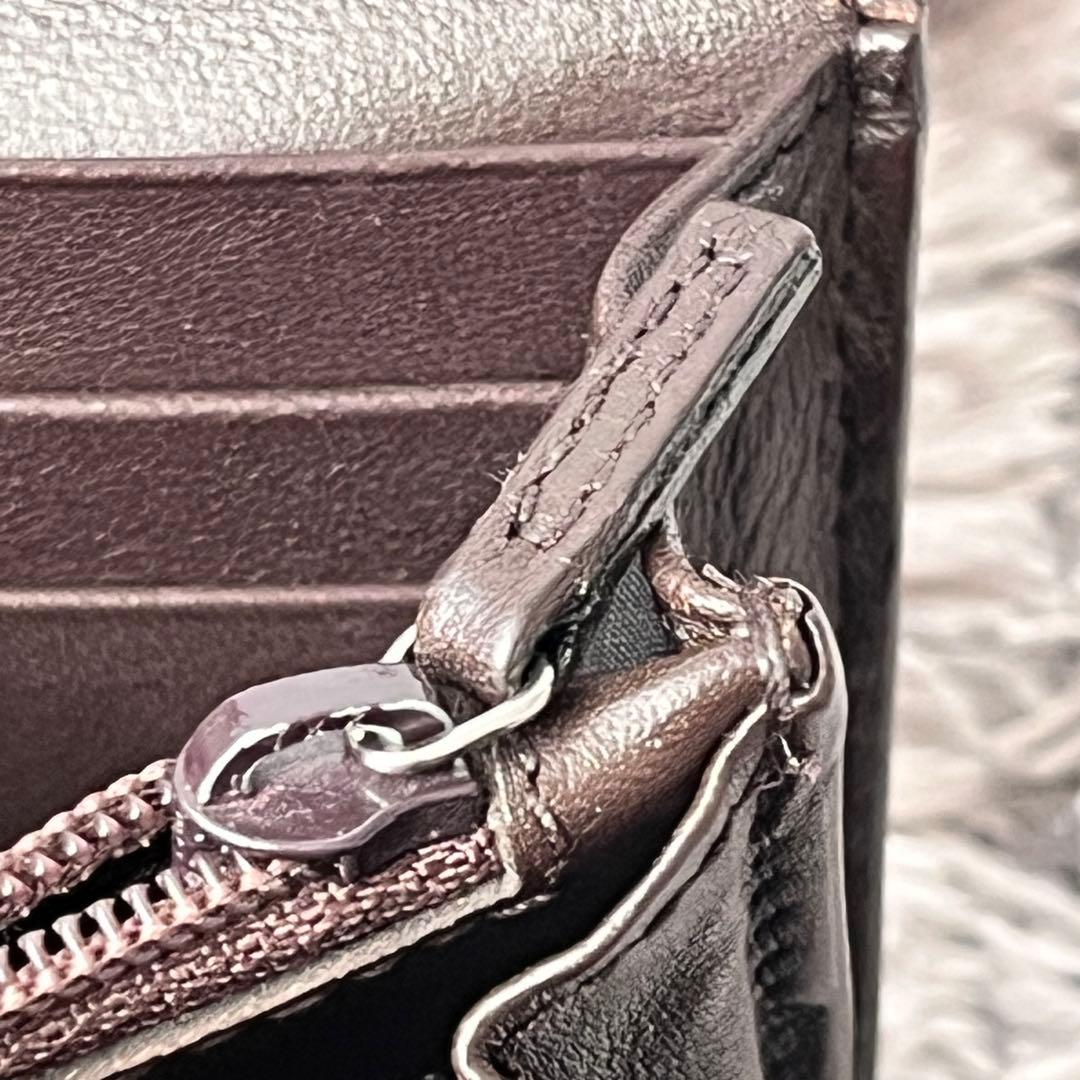 GUCCI ✨シマ　長財布　ダークブラウン　メンズ　GG柄