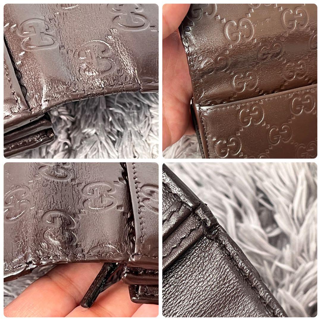 GUCCI ✨シマ　長財布　ダークブラウン　メンズ　GG柄