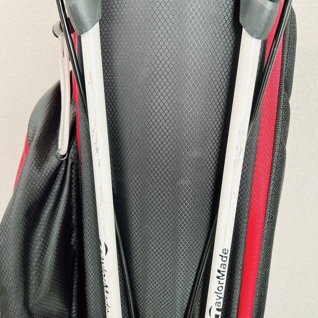 テーラーメイド ゴルフ スタンド キャディバッグ 軽量 5分割 9型相当赤白 黒