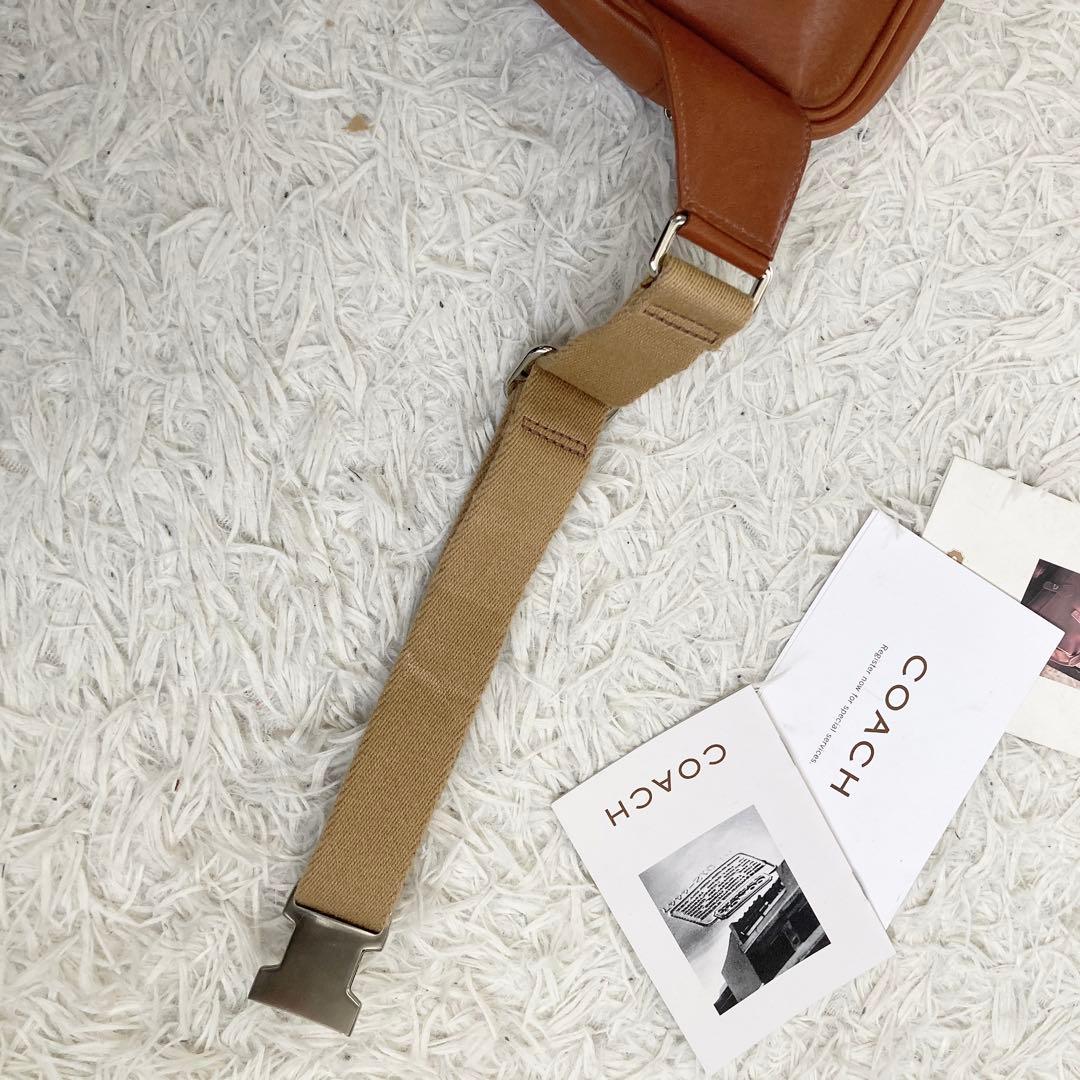 極美品 vintage coach old waist pouch brown